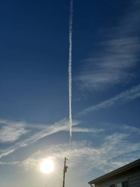 Sky photo by Denny in Panhandle of Nebraska anywhere from about 6 to 20 chemtrails every morning